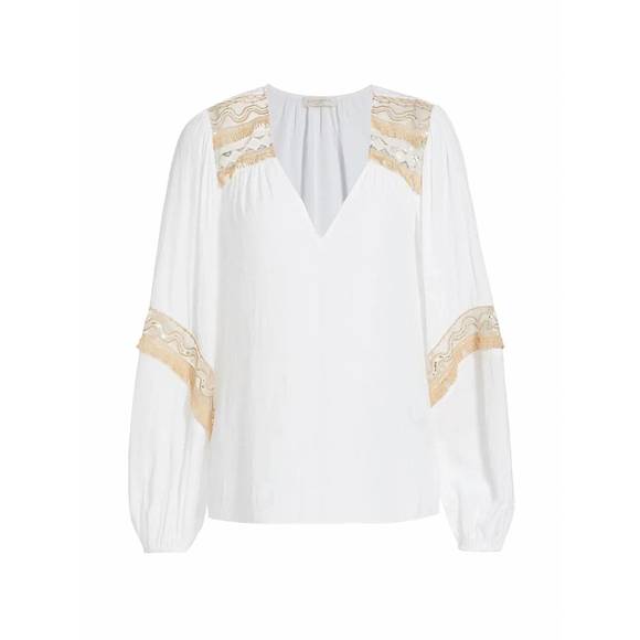 NEW RAMY BROOK laurel embellished blouse in ivory - Picture 4 of 4